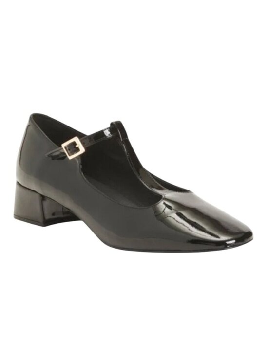 Belang Shoes - Belang Black Made in Spain Patent Leather Strappy Heeled Mary Janes Size 41